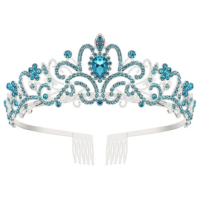 Baroque High Court Crystal Wedding Crown-Princess Bridal Tiaras-Mis Quince Hair Jewelry