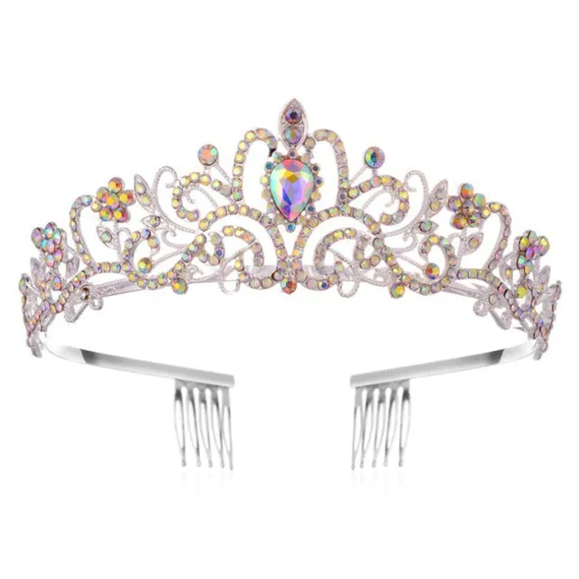 Baroque High Court Crystal Wedding Crown-Princess Bridal Tiaras-Mis Quince Hair Jewelry