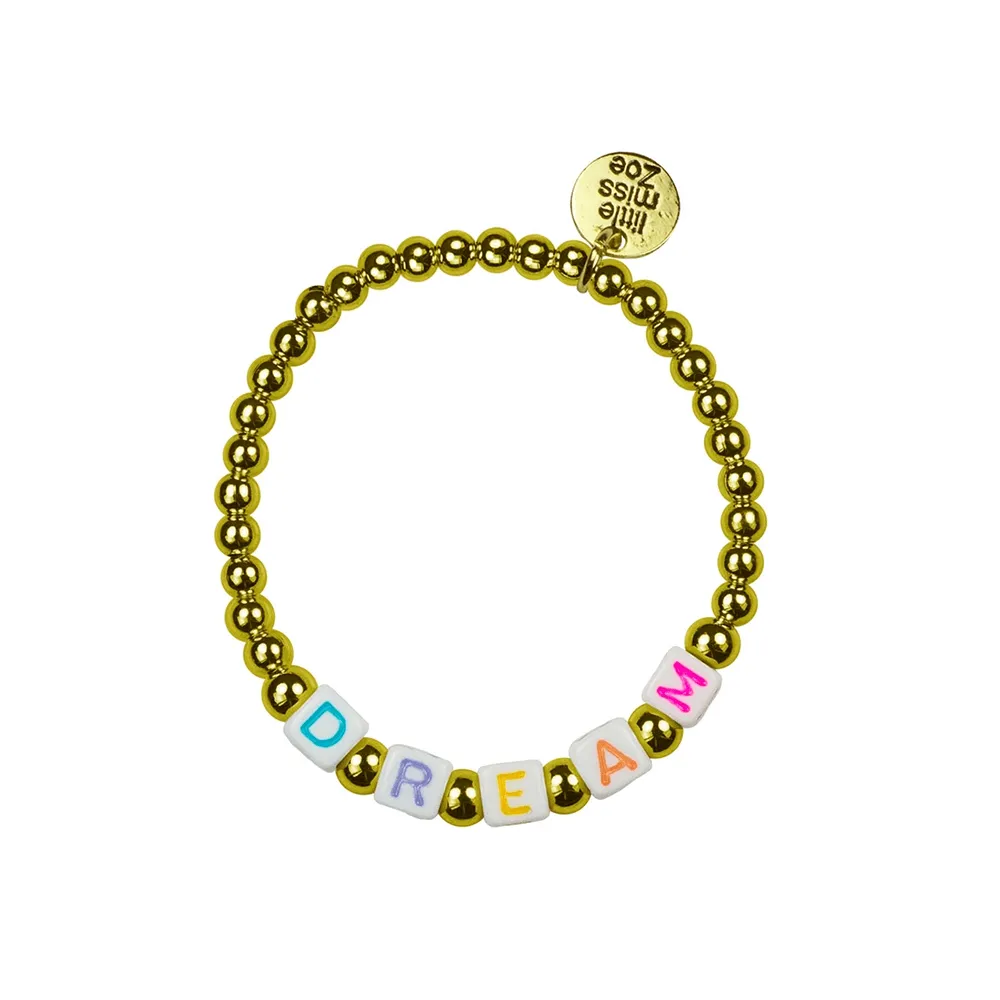 Beaded Word Bracelet, Gold - 6 Style Options