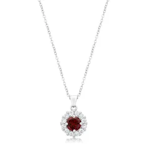 Belle Garnet Red Round Halo Pendant | 3.2ct