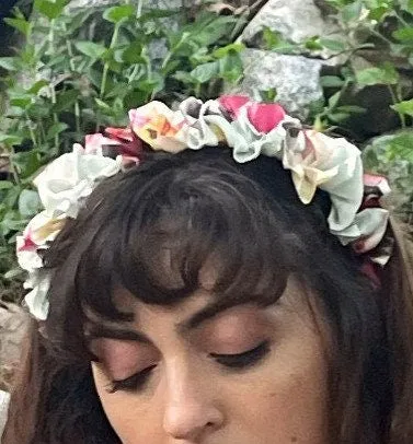 big floral ruffle wave headband