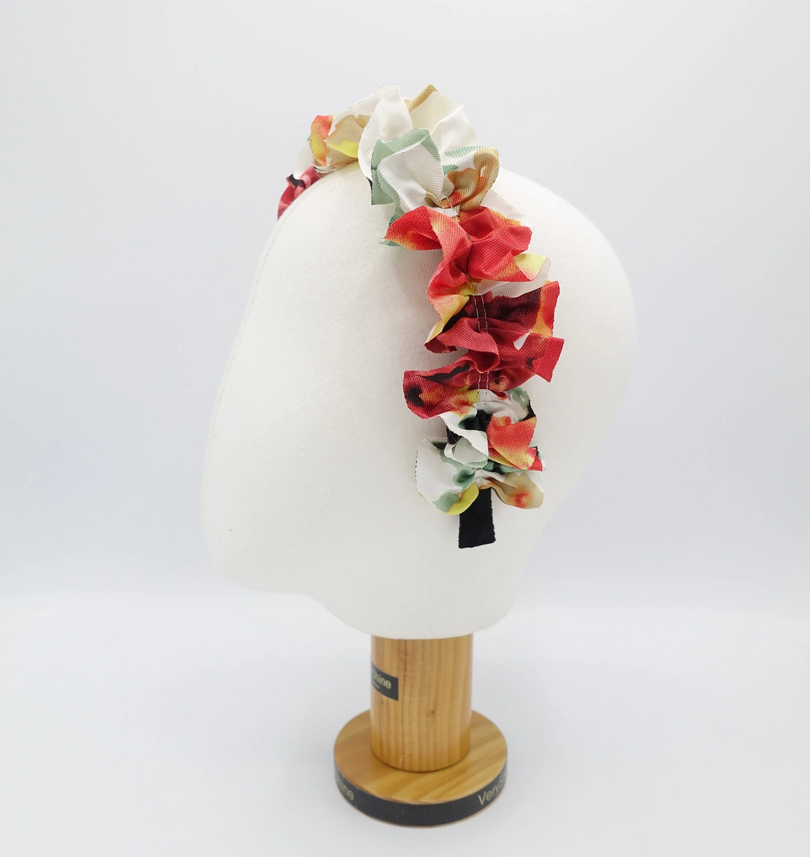 big floral ruffle wave headband