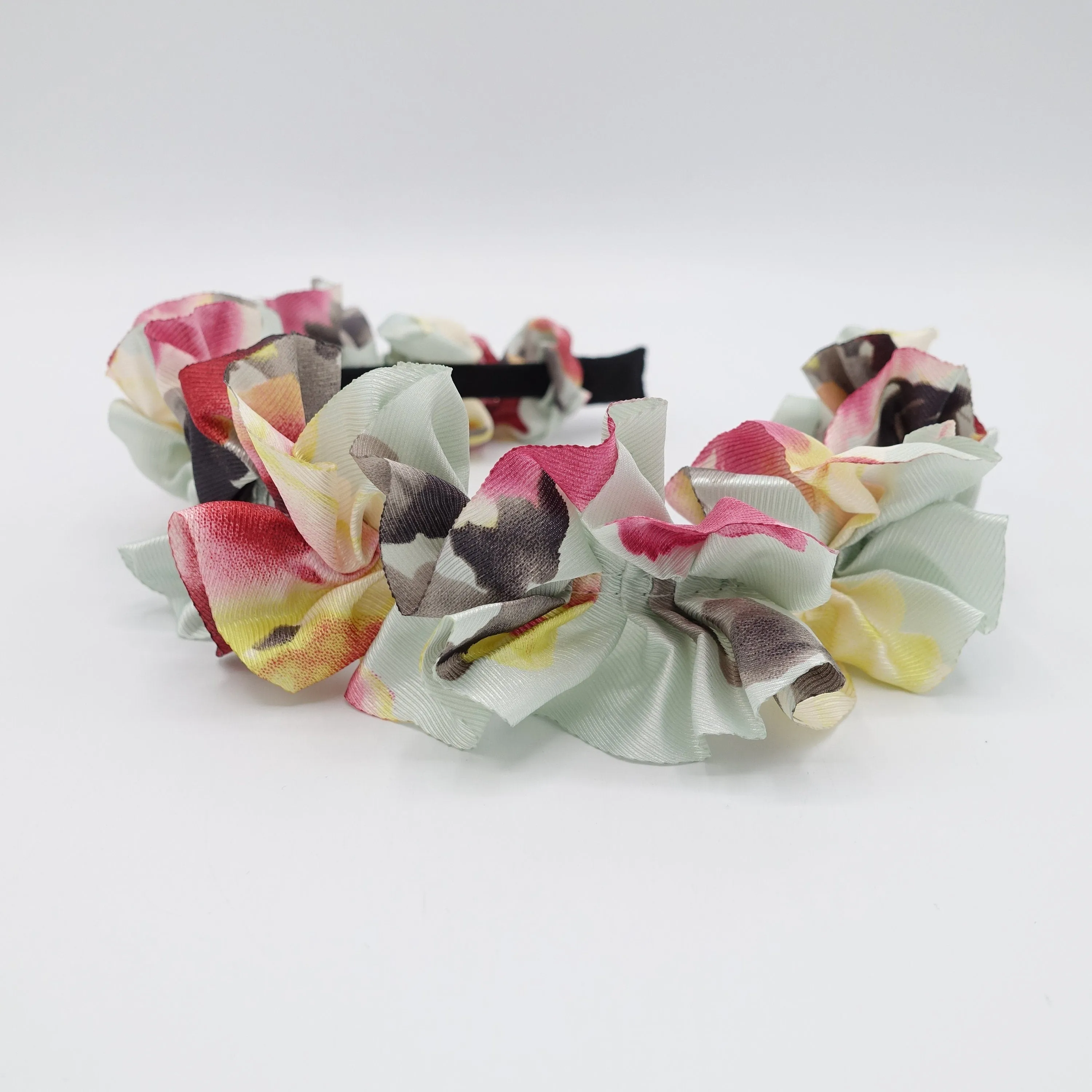 big floral ruffle wave headband