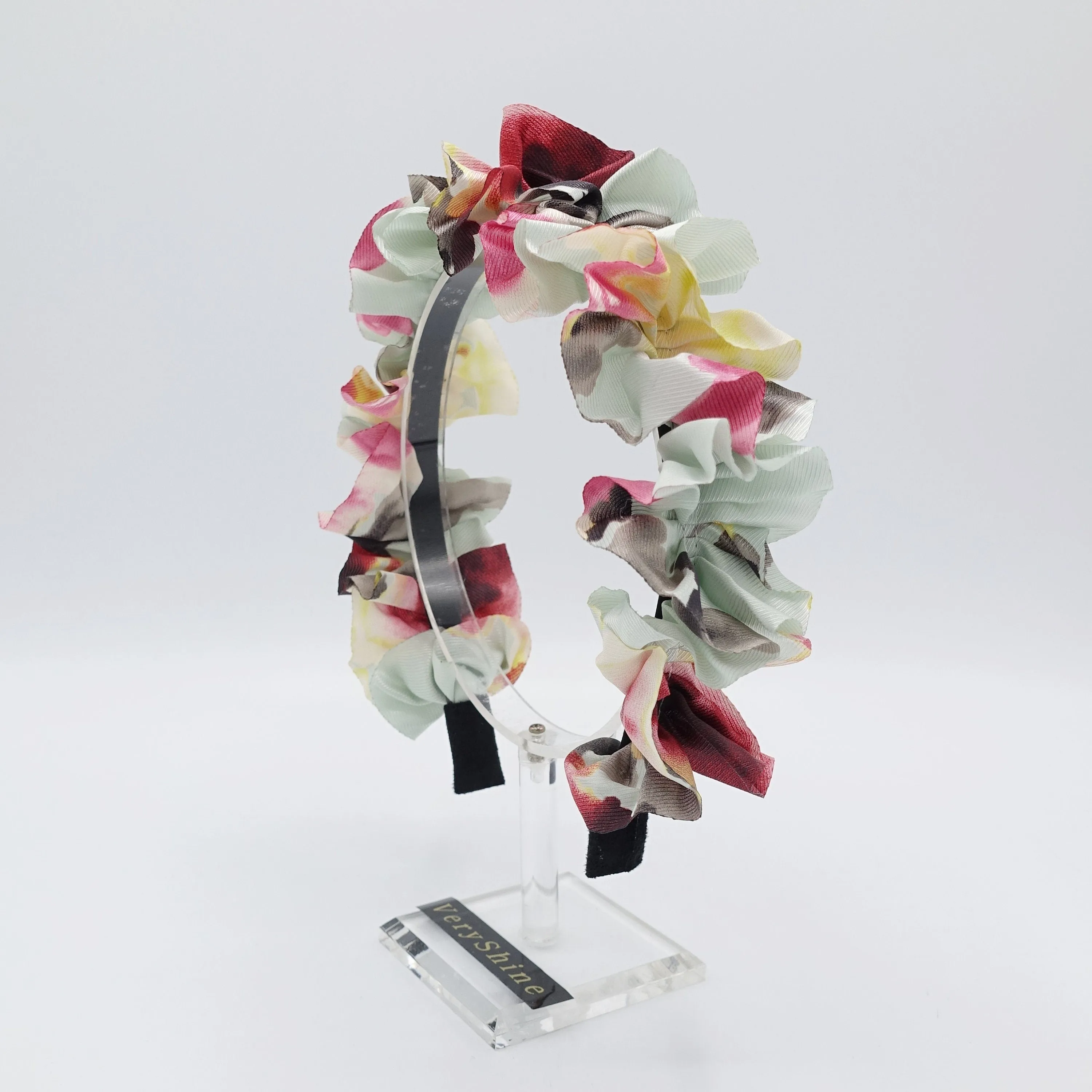 big floral ruffle wave headband