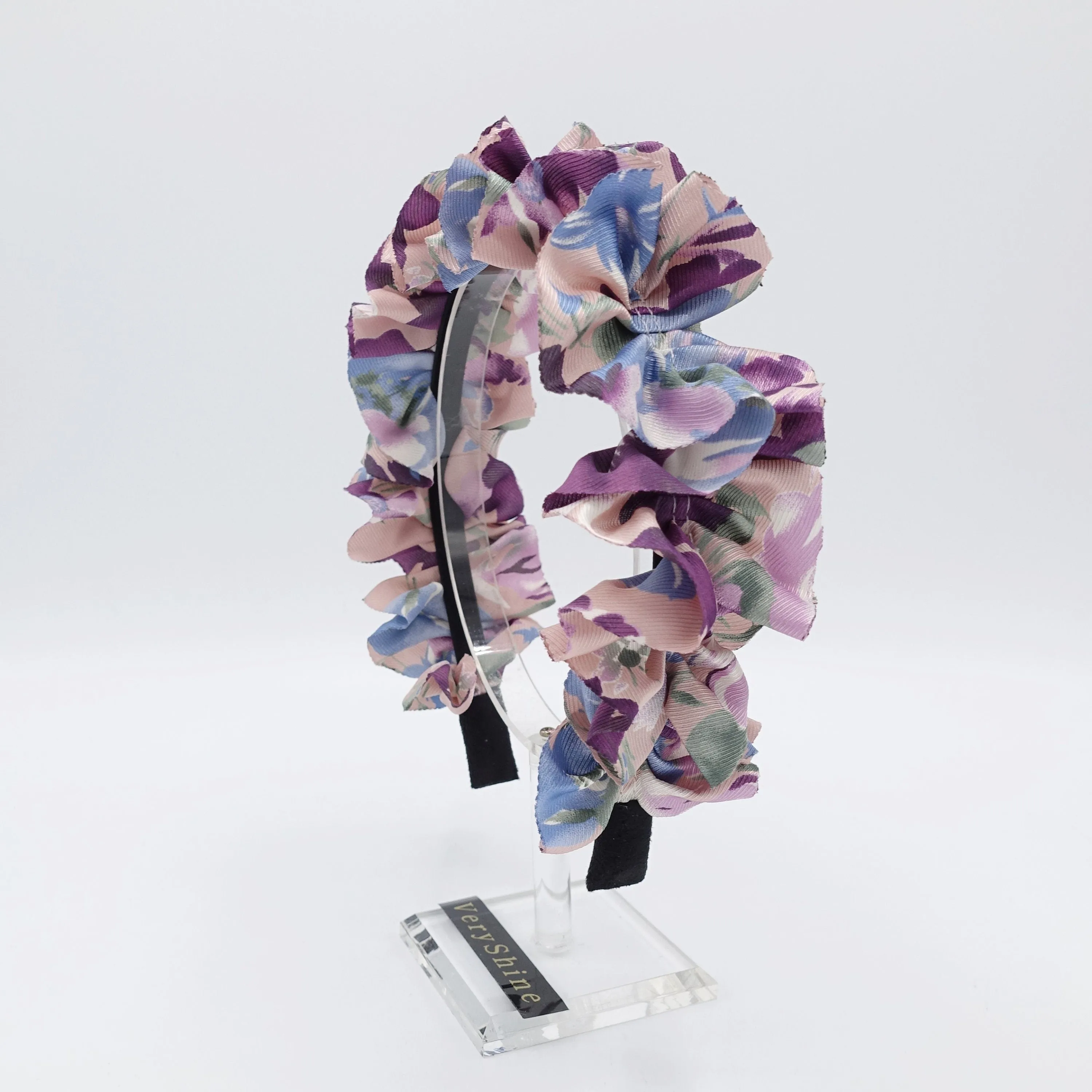 big floral ruffle wave headband