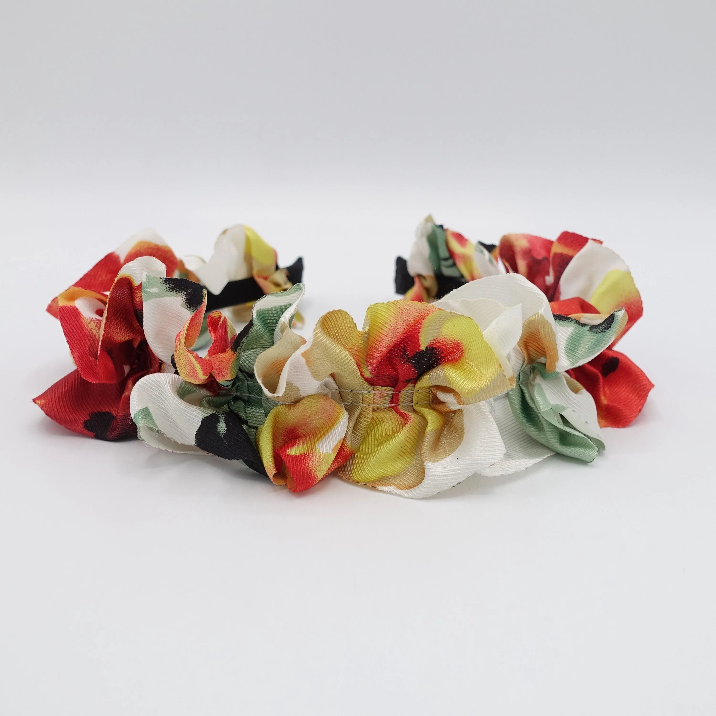 big floral ruffle wave headband