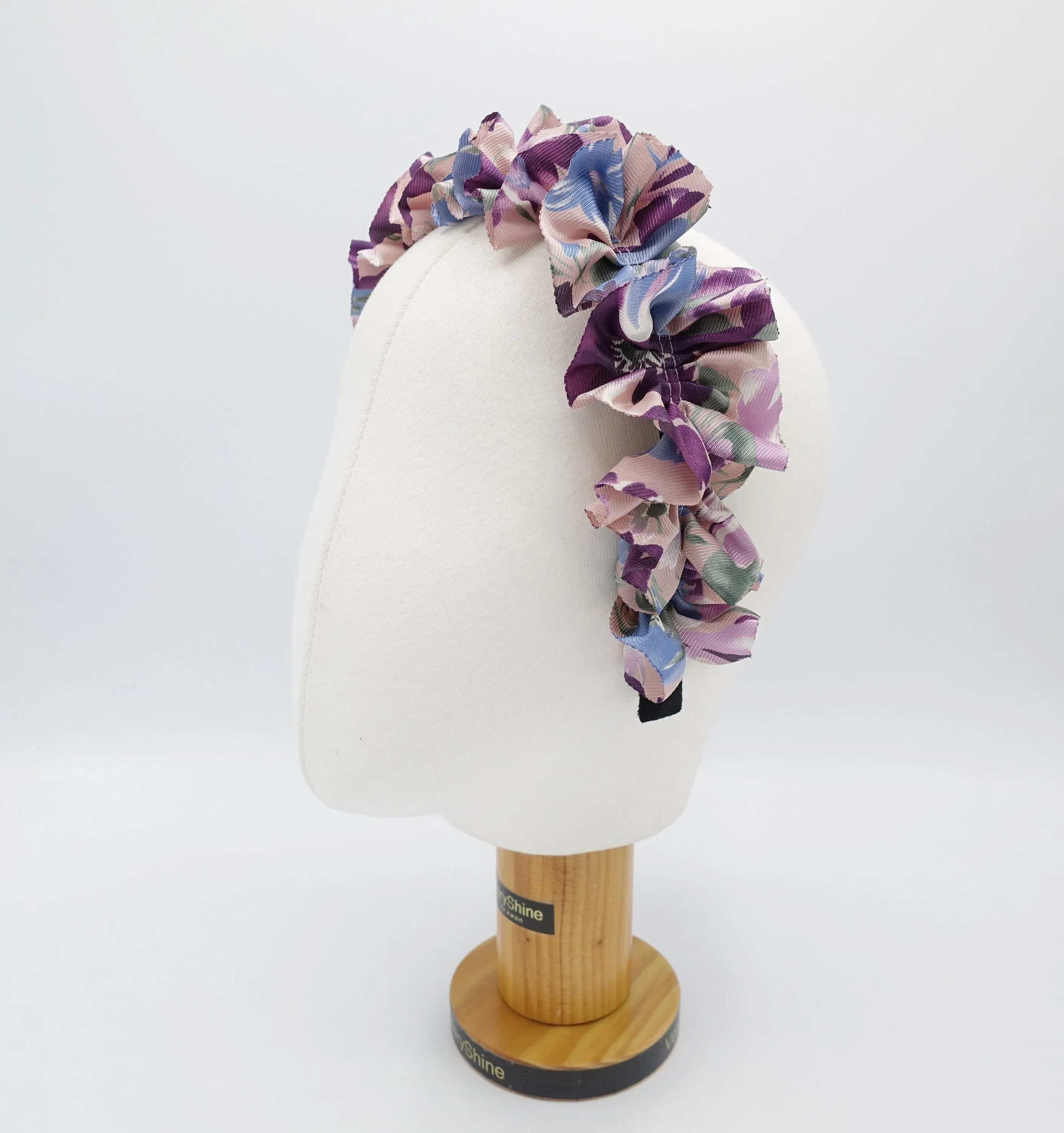 big floral ruffle wave headband