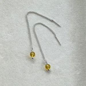 Blue Amber Thread Earrings SHW