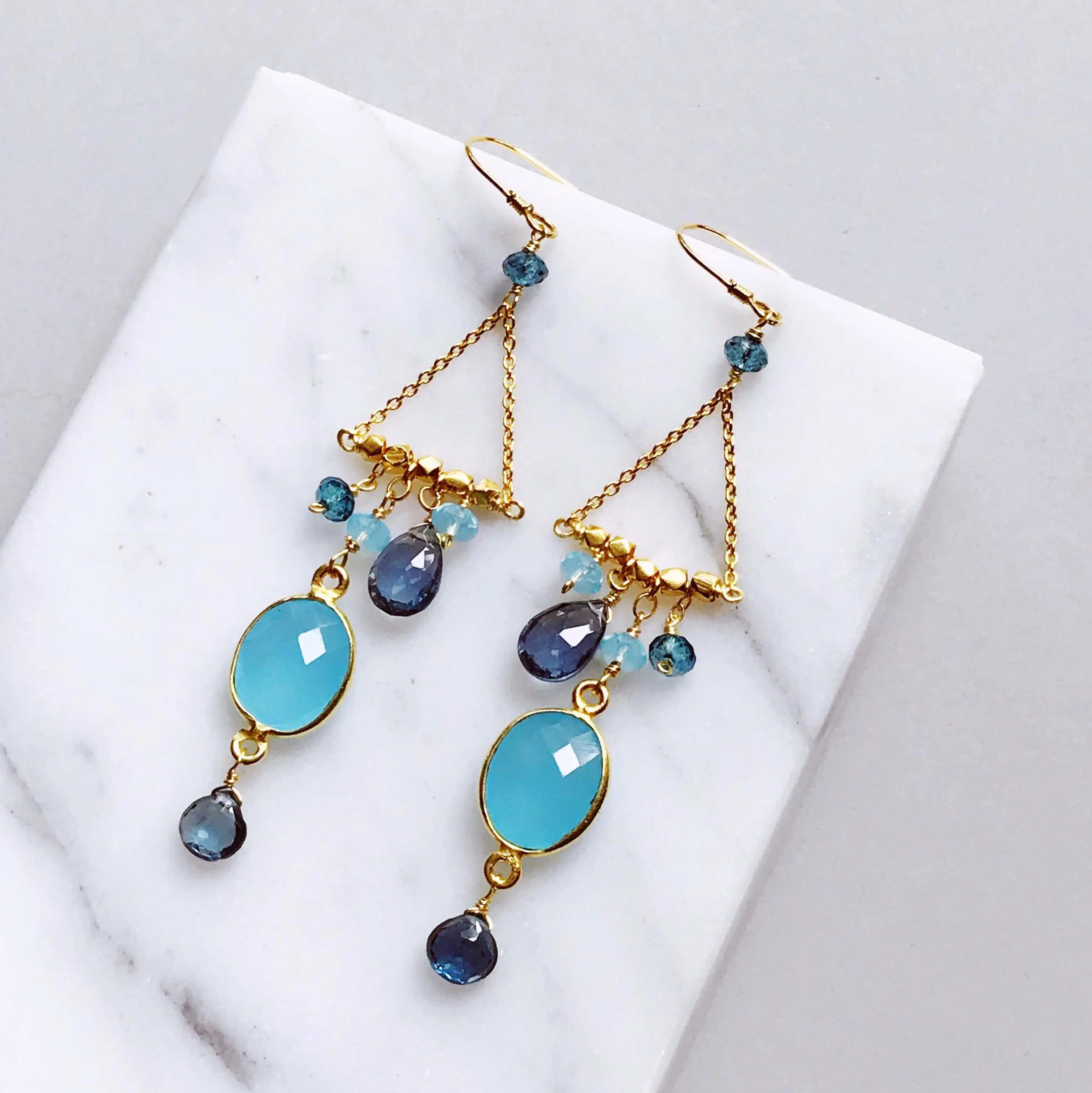 Blue Chandie Earrings