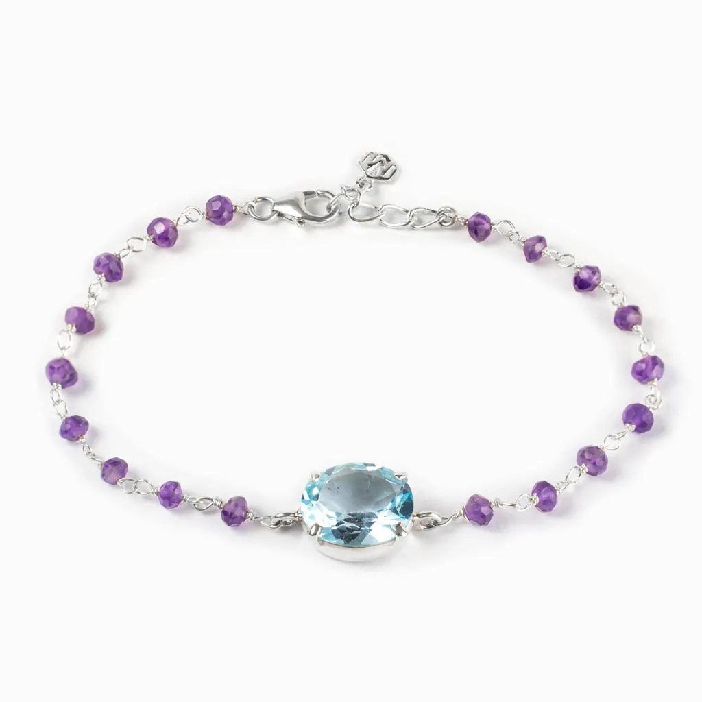 Blue Topaz and Amethyst Bracelet