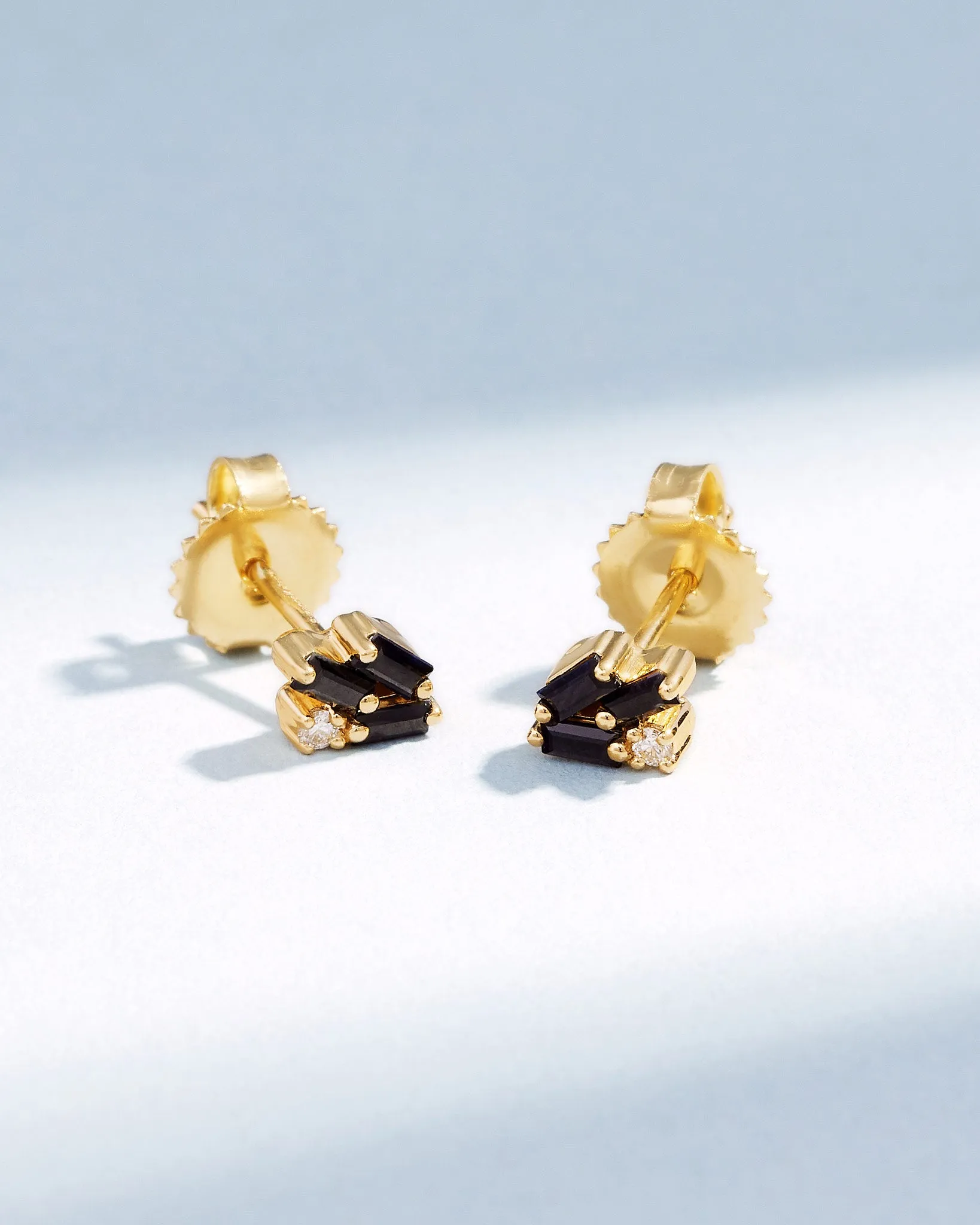 Bold Cluster Black Sapphire Studs