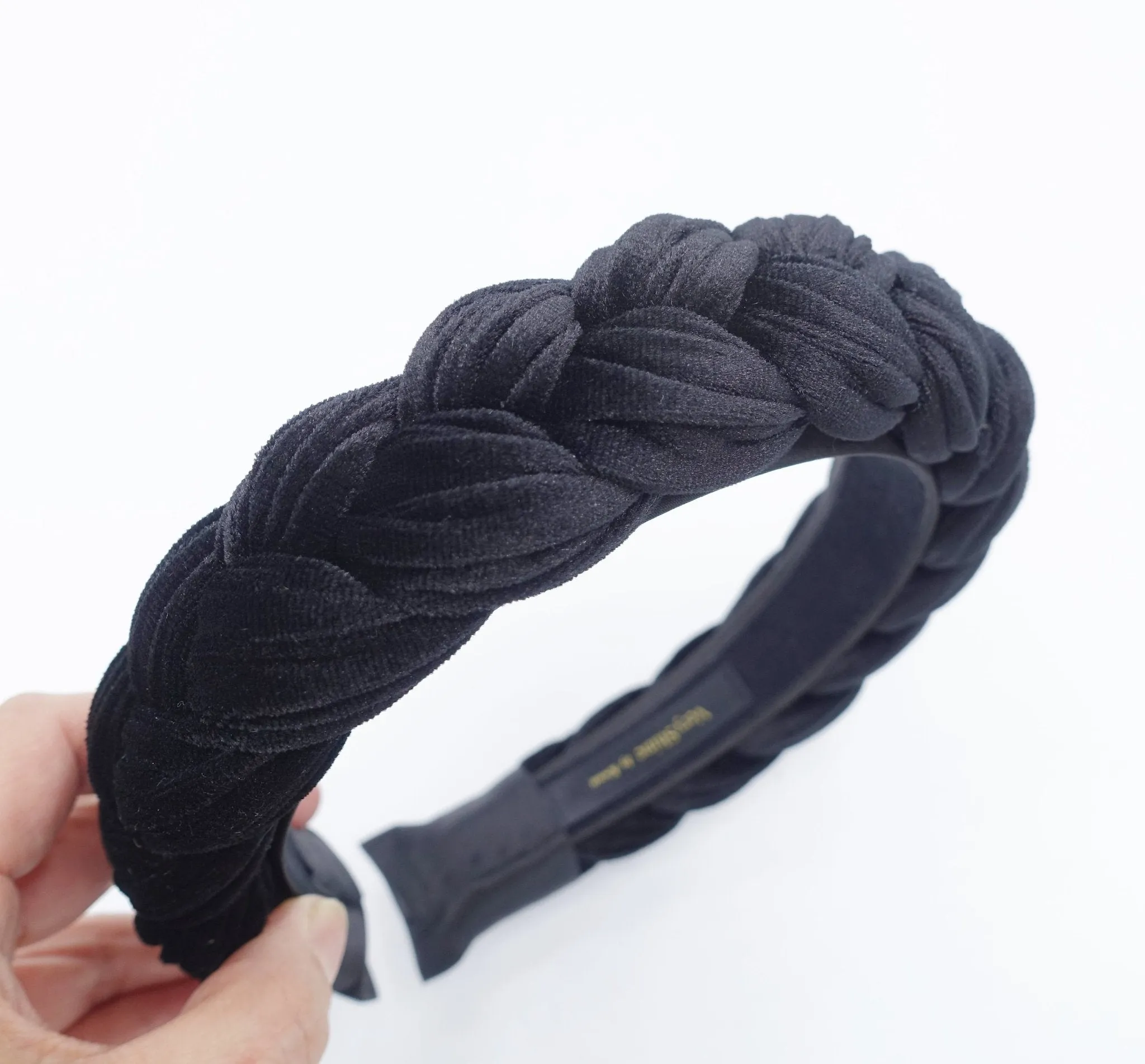 braided velvet headband wide version stylish chunky hairband women plaited hair  accessory