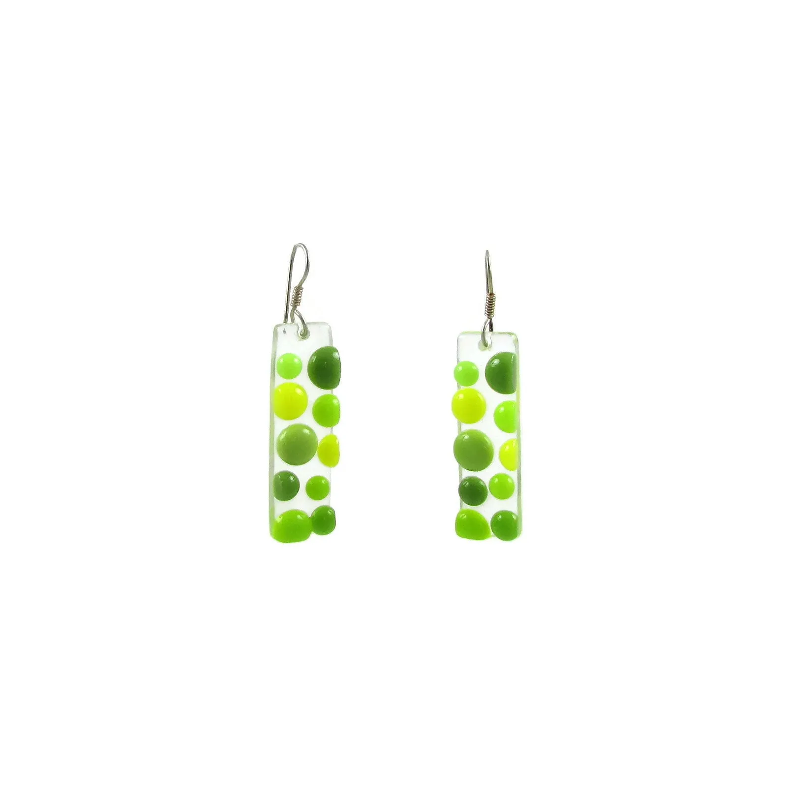 Bubbles Glass Earrings - White