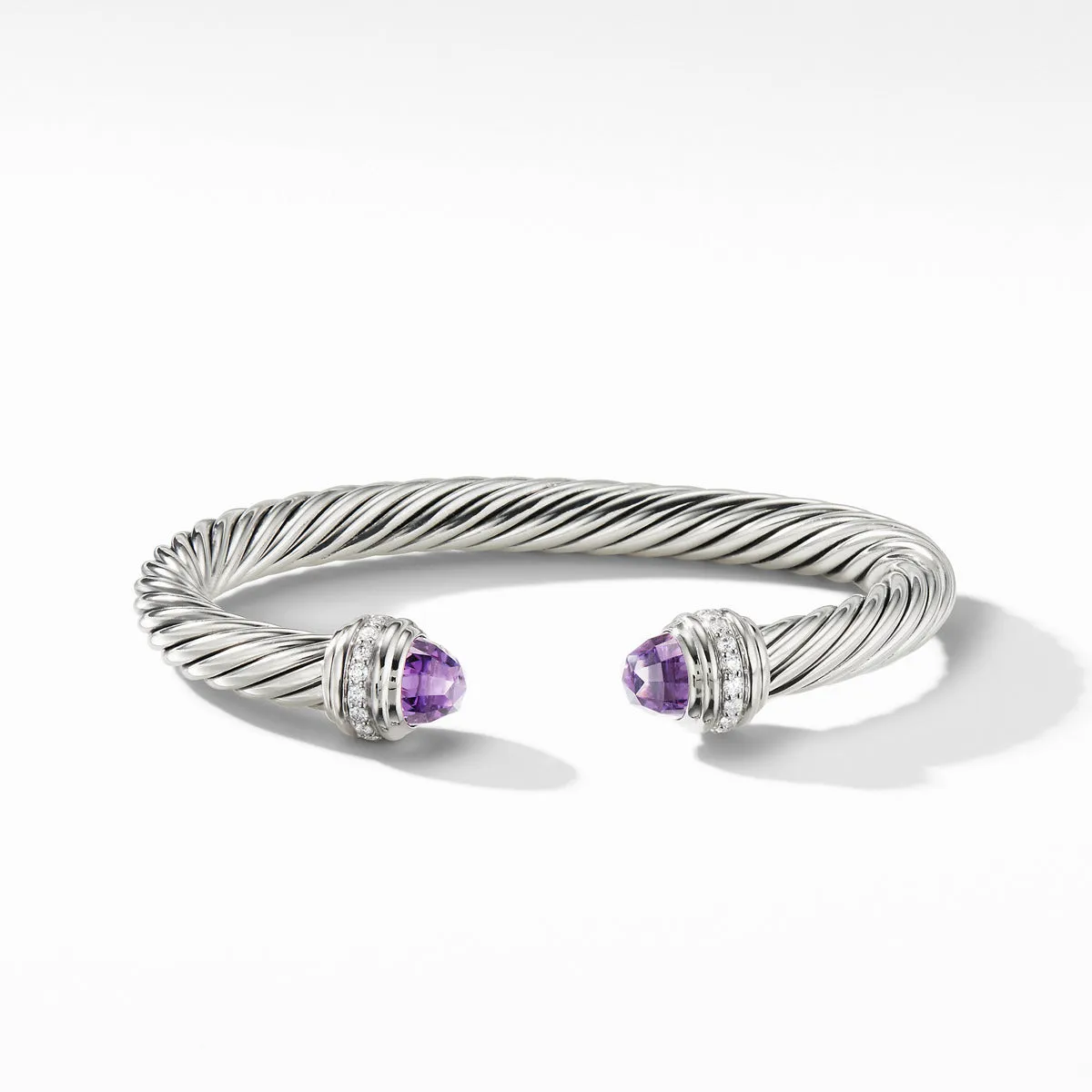 Cable Bracelet with Amethyst and Diamonds