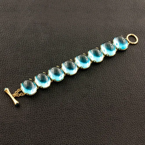 Cabochon Blue Topaz Bracelet