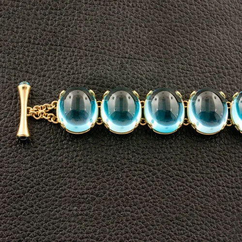 Cabochon Blue Topaz Bracelet