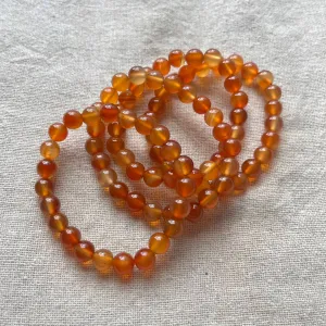 Carnelian 8mm Beaded Bracelet - Vitality