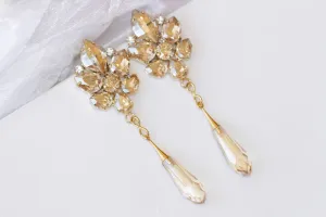 CHAMPAGNE CHANDELIER EARRINGS