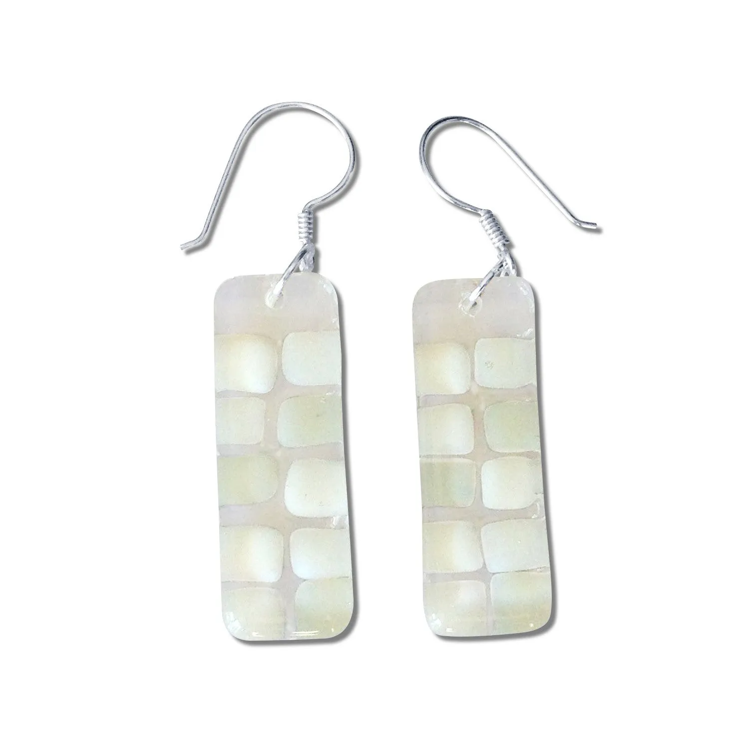 Checkerboard Glass Earrings - Cherry