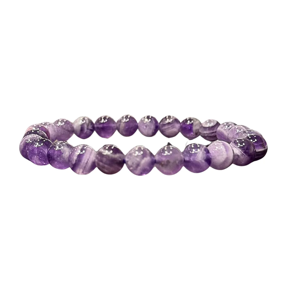 Chevron Amethyst Crystal Bracelet - Healing | Wisdom | Cleansing