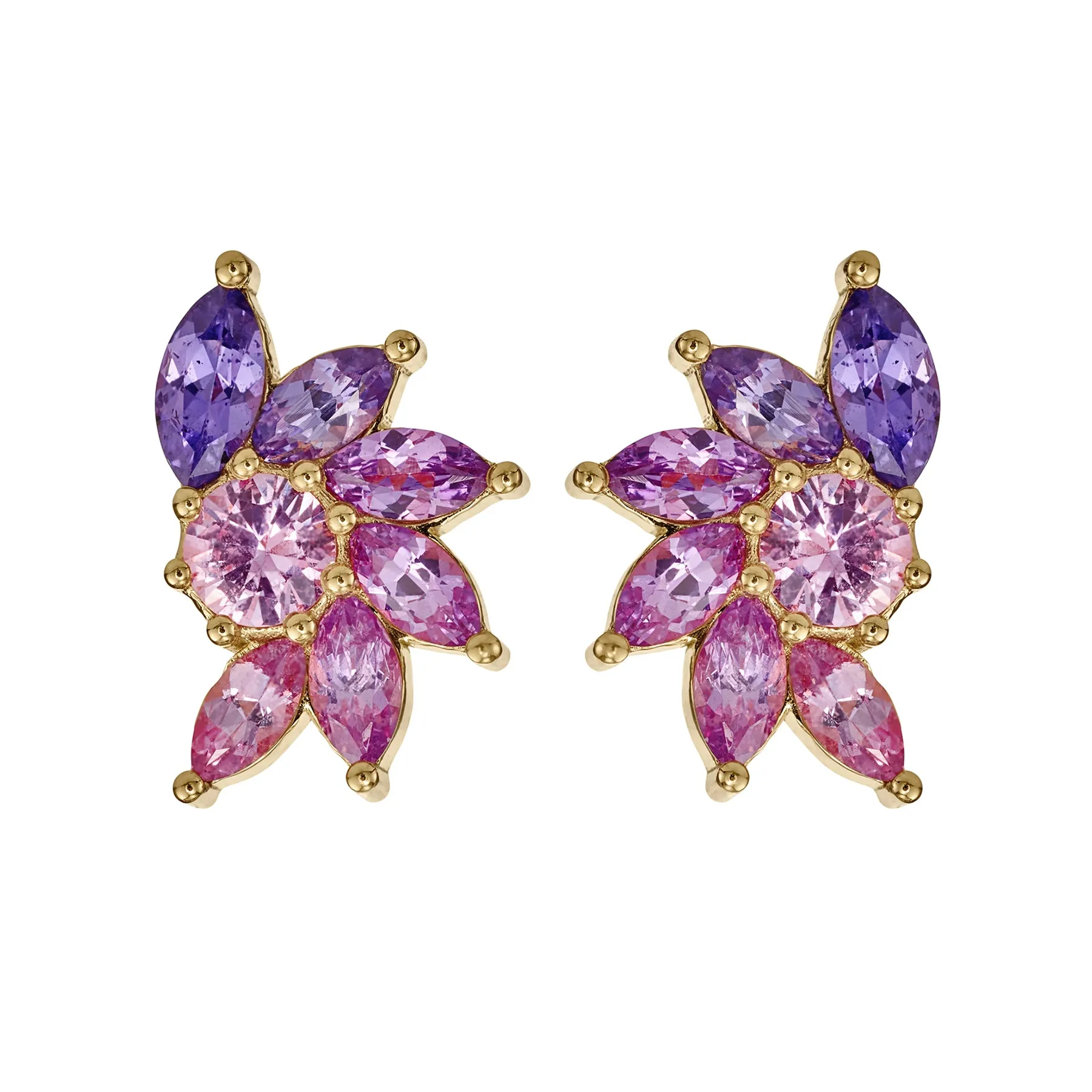 Clematis Lilac Sapphire Stud Earrings