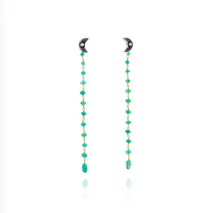 Colombian Emerald Detachable Chandelier Earrings