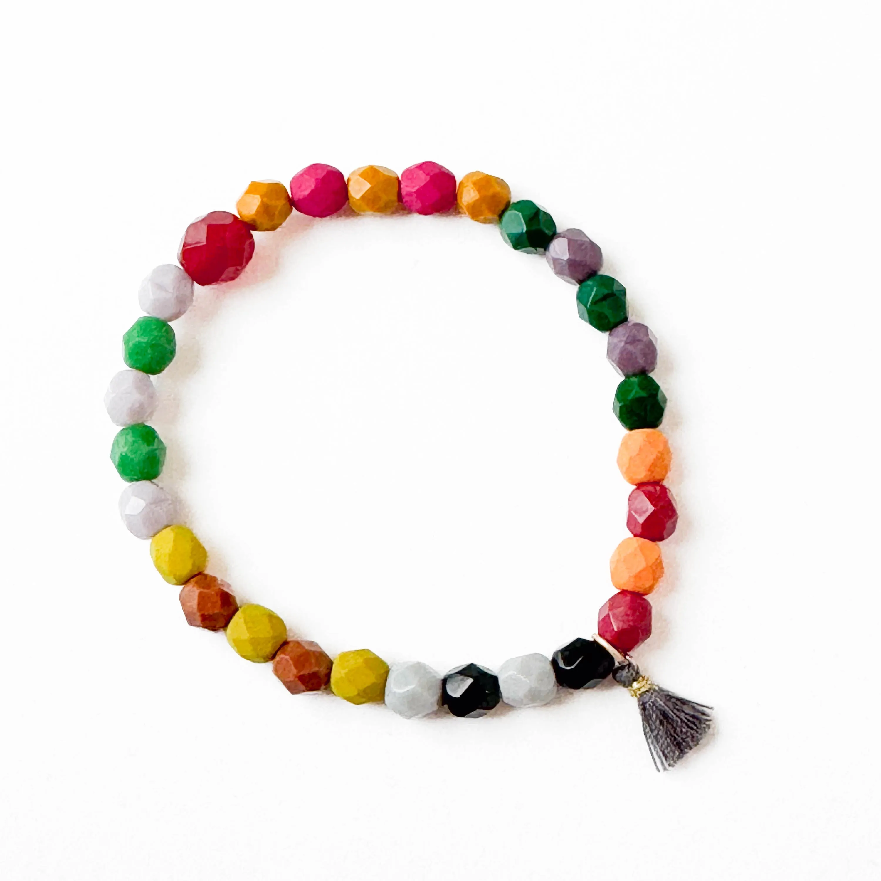 Colorful Bead Bracelet With Tassel