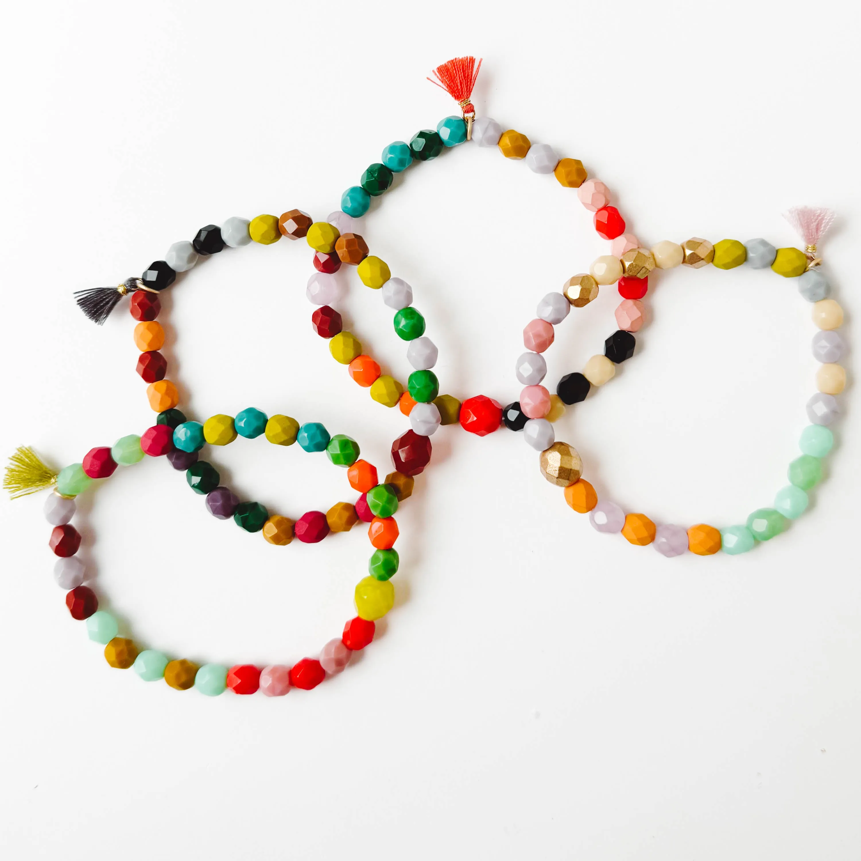 Colorful Bead Bracelet With Tassel