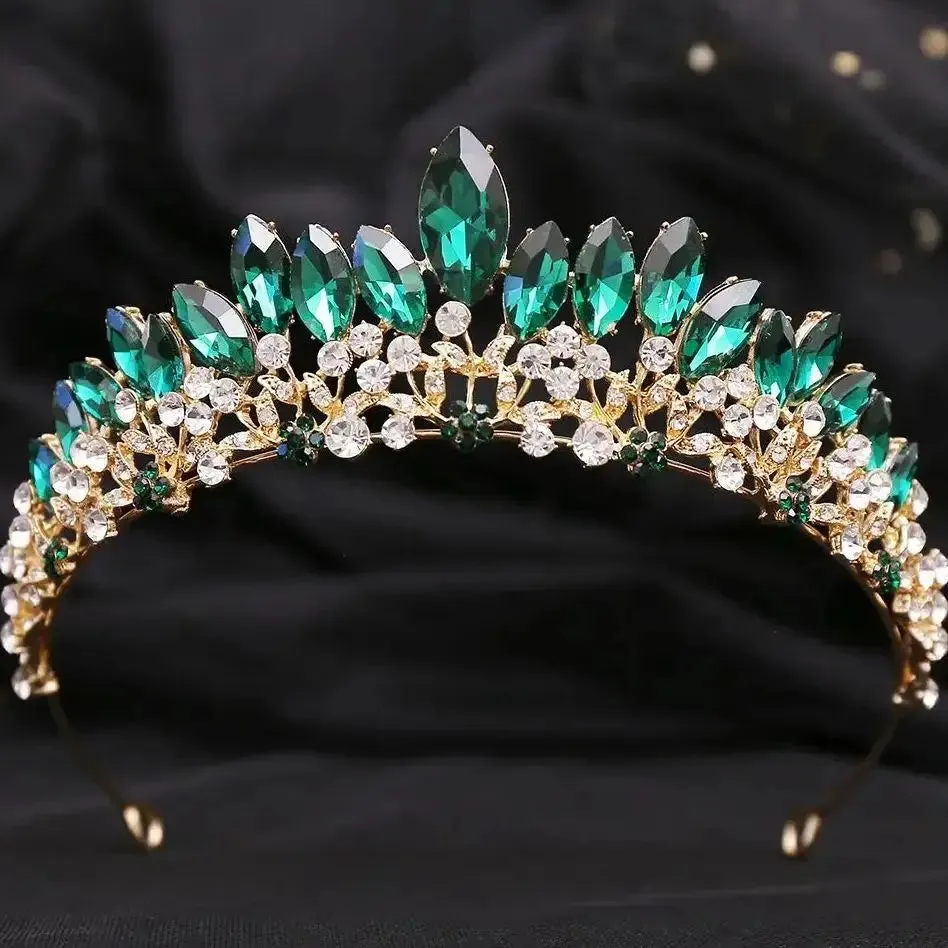 Colorful Crystal Tiara Crown Bridal Party Hair Accessory