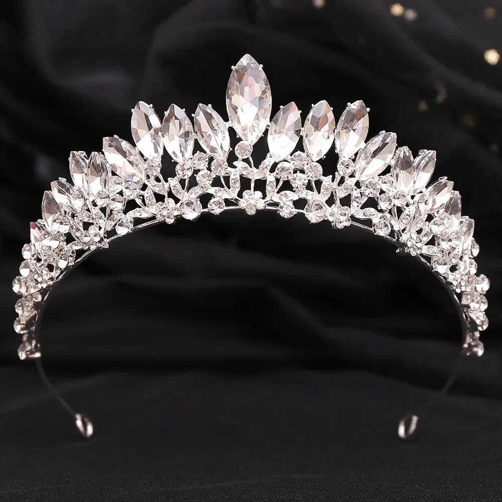 Colorful Crystal Tiara Crown Bridal Party Hair Accessory