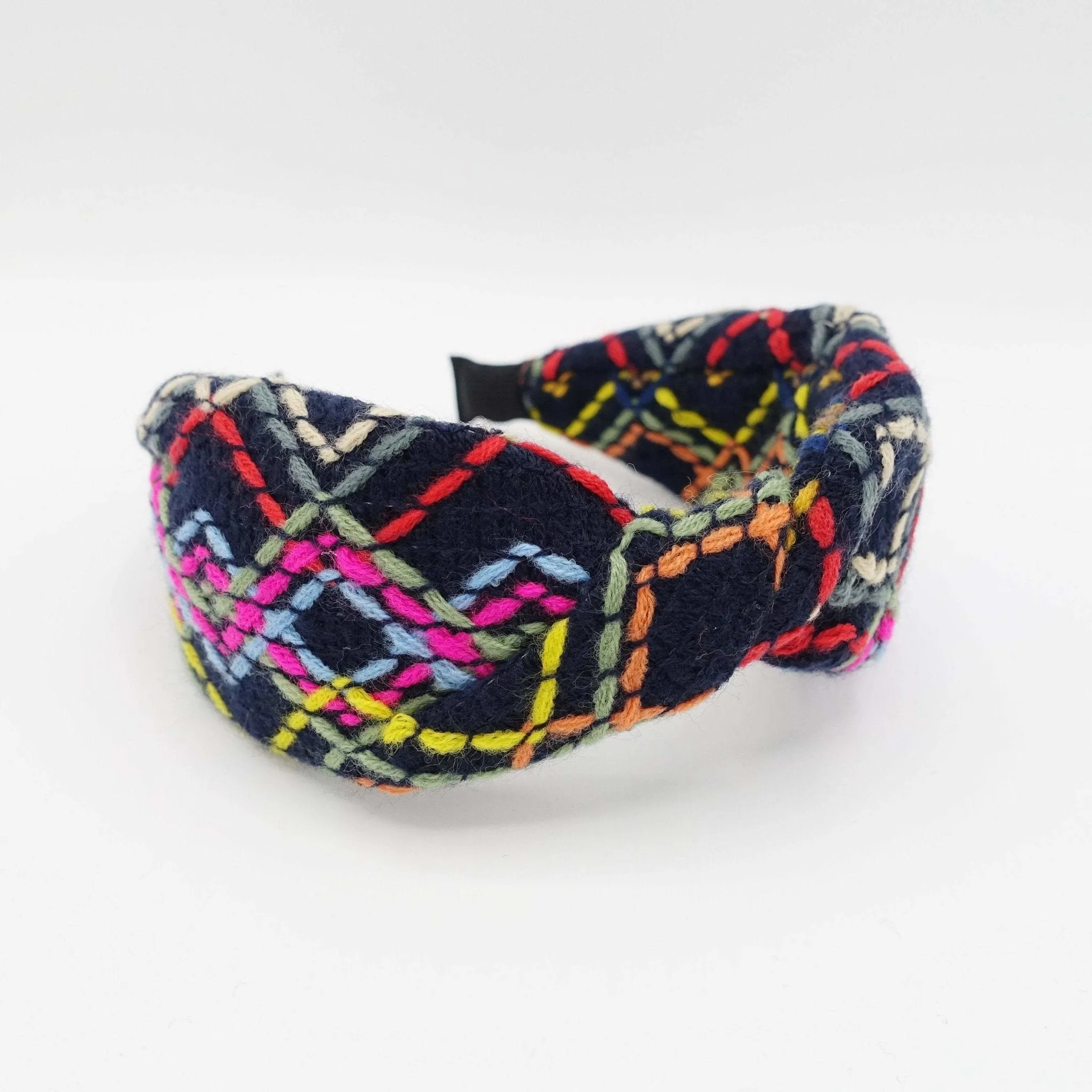 colorful stitch tweed headband twist hairband hair accessory for women