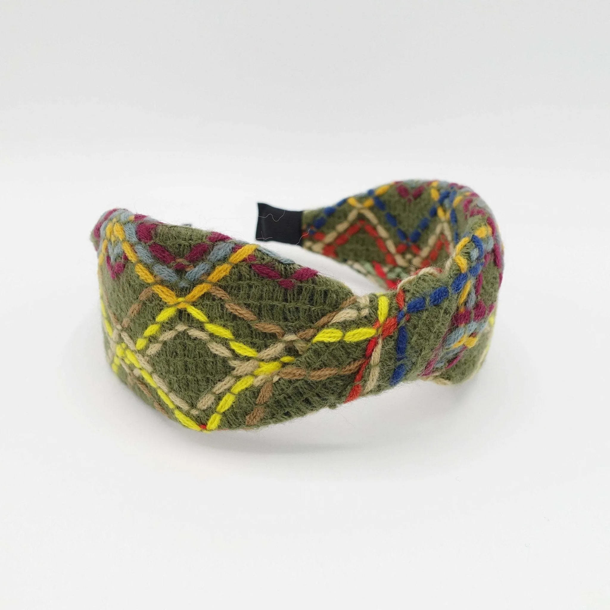 colorful stitch tweed headband twist hairband hair accessory for women