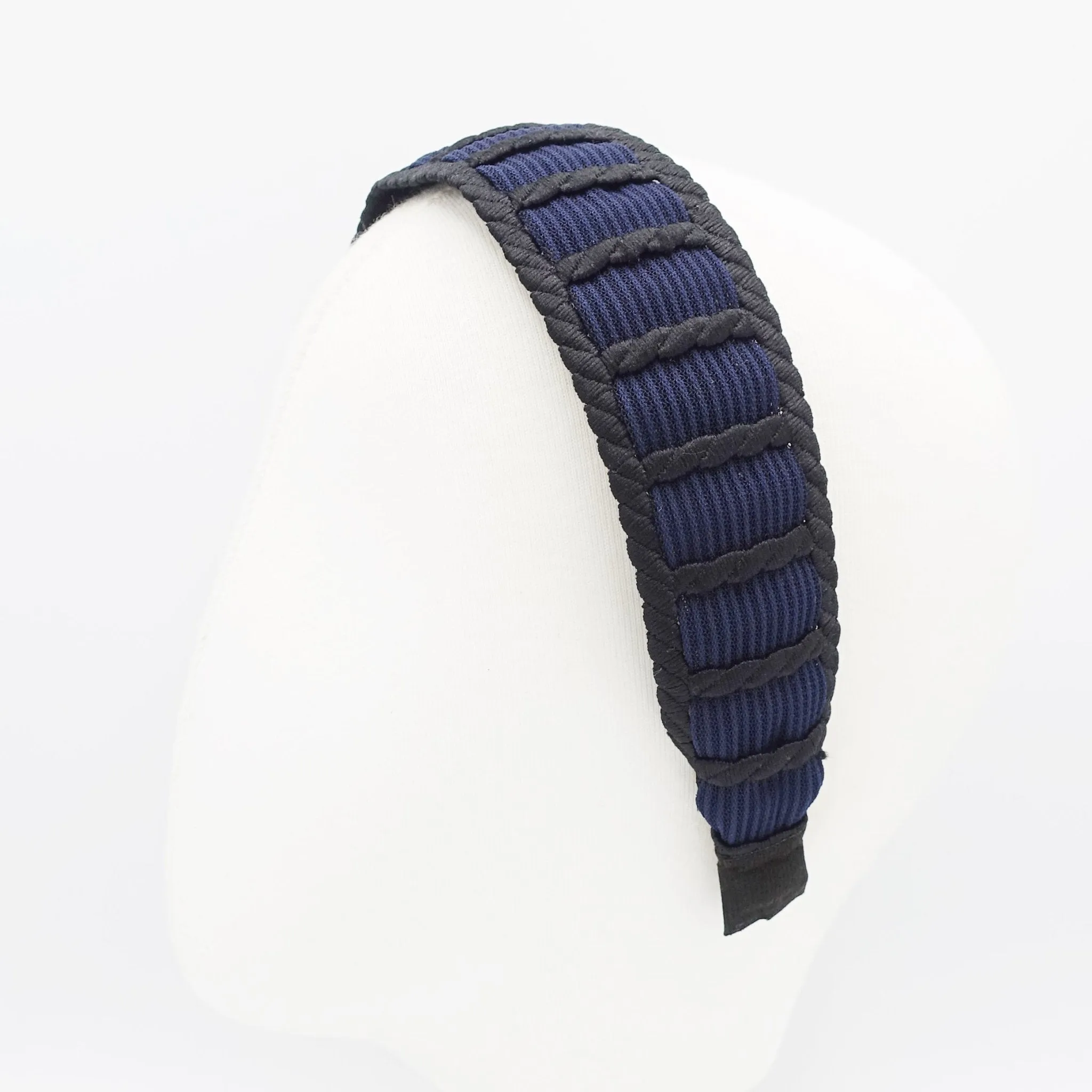 corrugated fabric inserted ladder headband