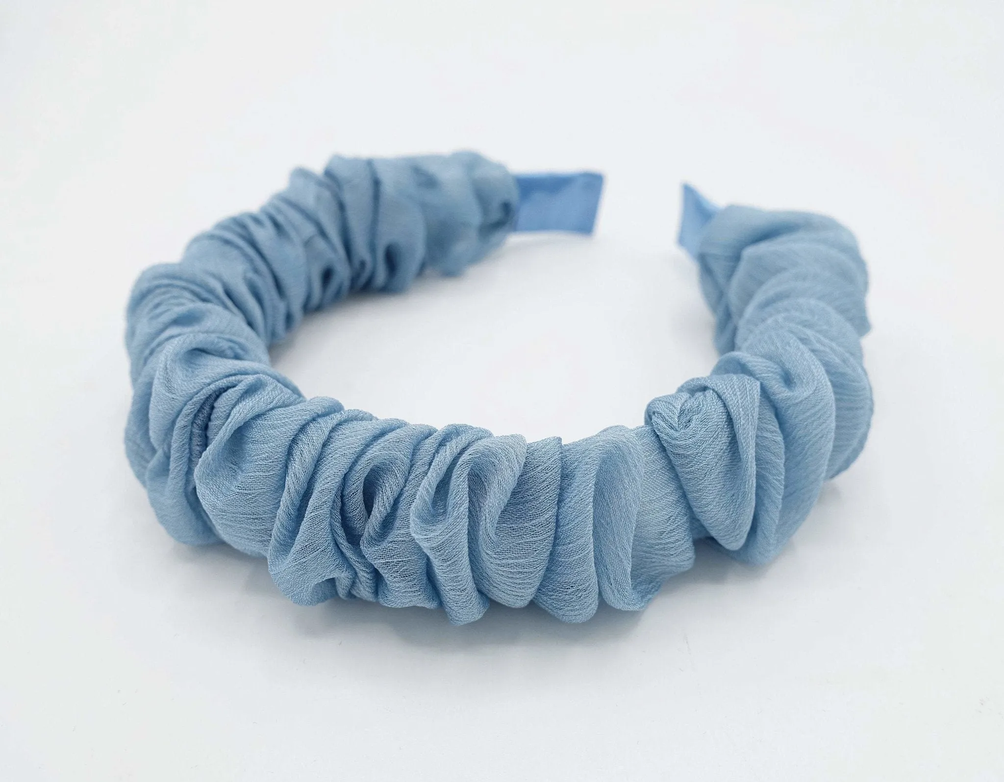 crinkled chiffon ruched headband pleated hairband accessory for women