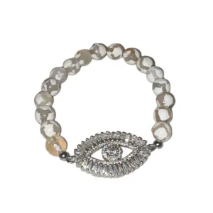 Crystal evil eye beaded bracelet