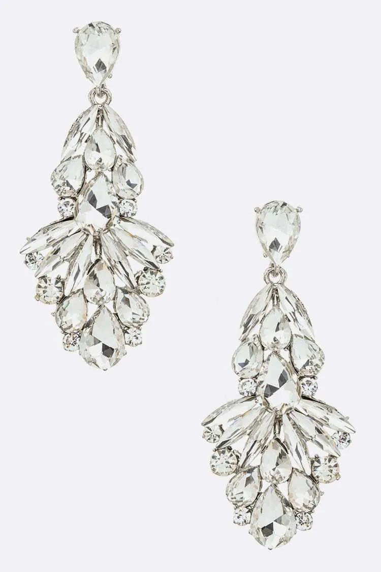 Crystal Icefall Statement Chandelier Earrings