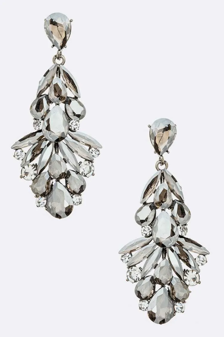 Crystal Icefall Statement Chandelier Earrings