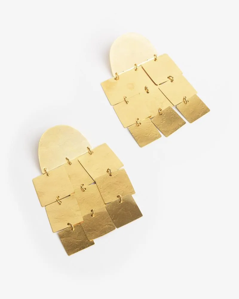 Cubes Chandelier Earring in Gold