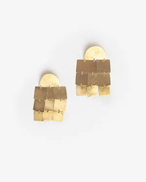 Cubes Chandelier Earring in Gold