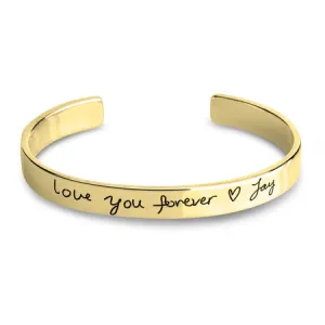 Customised Hand Written Message Bracelet 24k Gold Plated