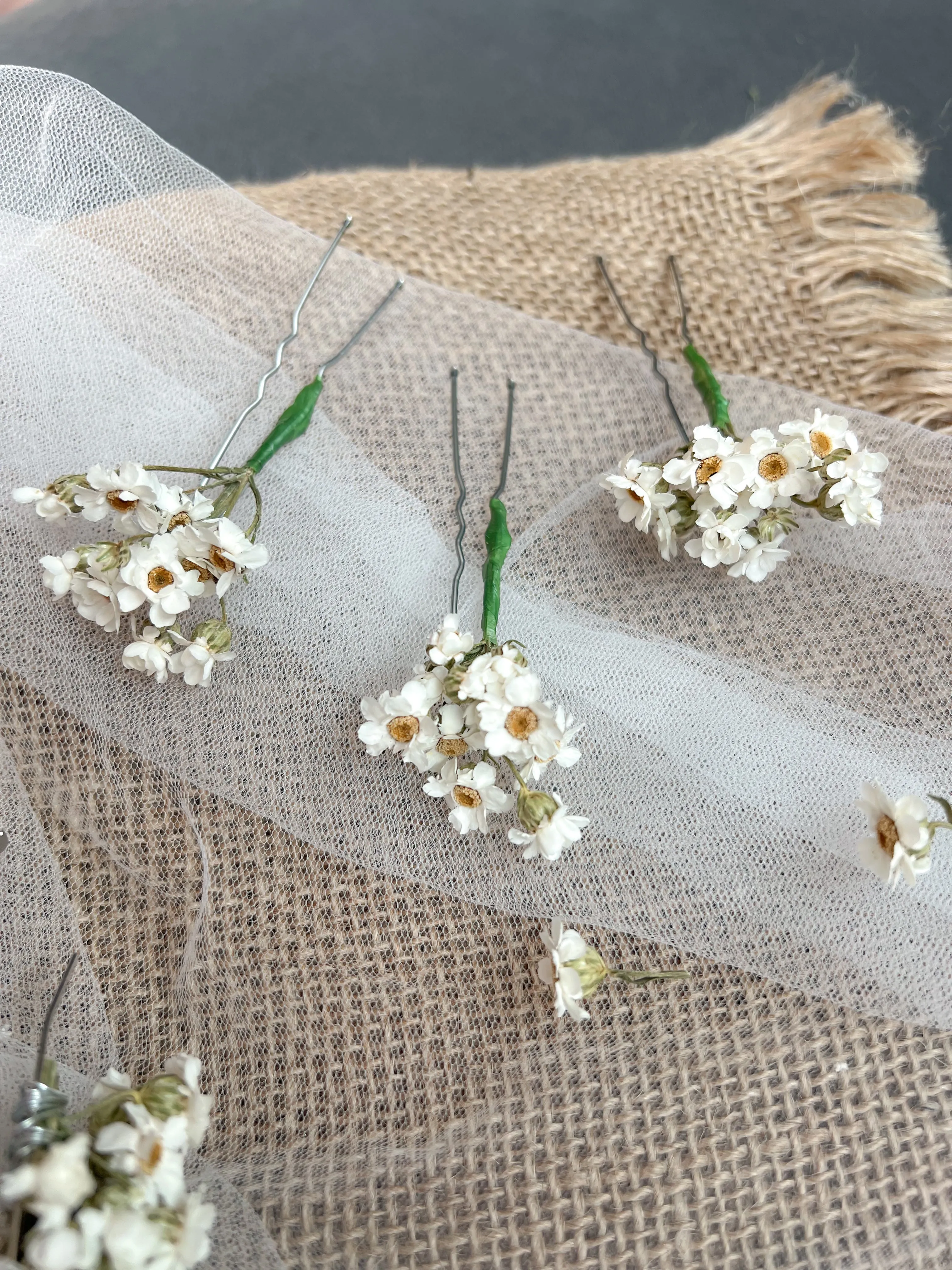 Daisy Headband, White Daisy Floral Tiara, Dried Mini Daisy Flower Crown, Dried Flower Crown