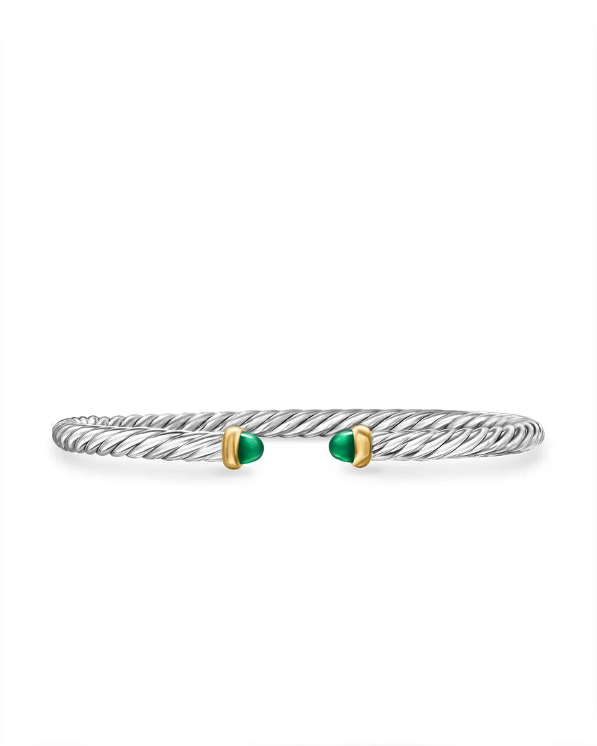 David Yurman Cable Flex Bracelet in Sterling Silver with 14K Yellow Gold, 4mm