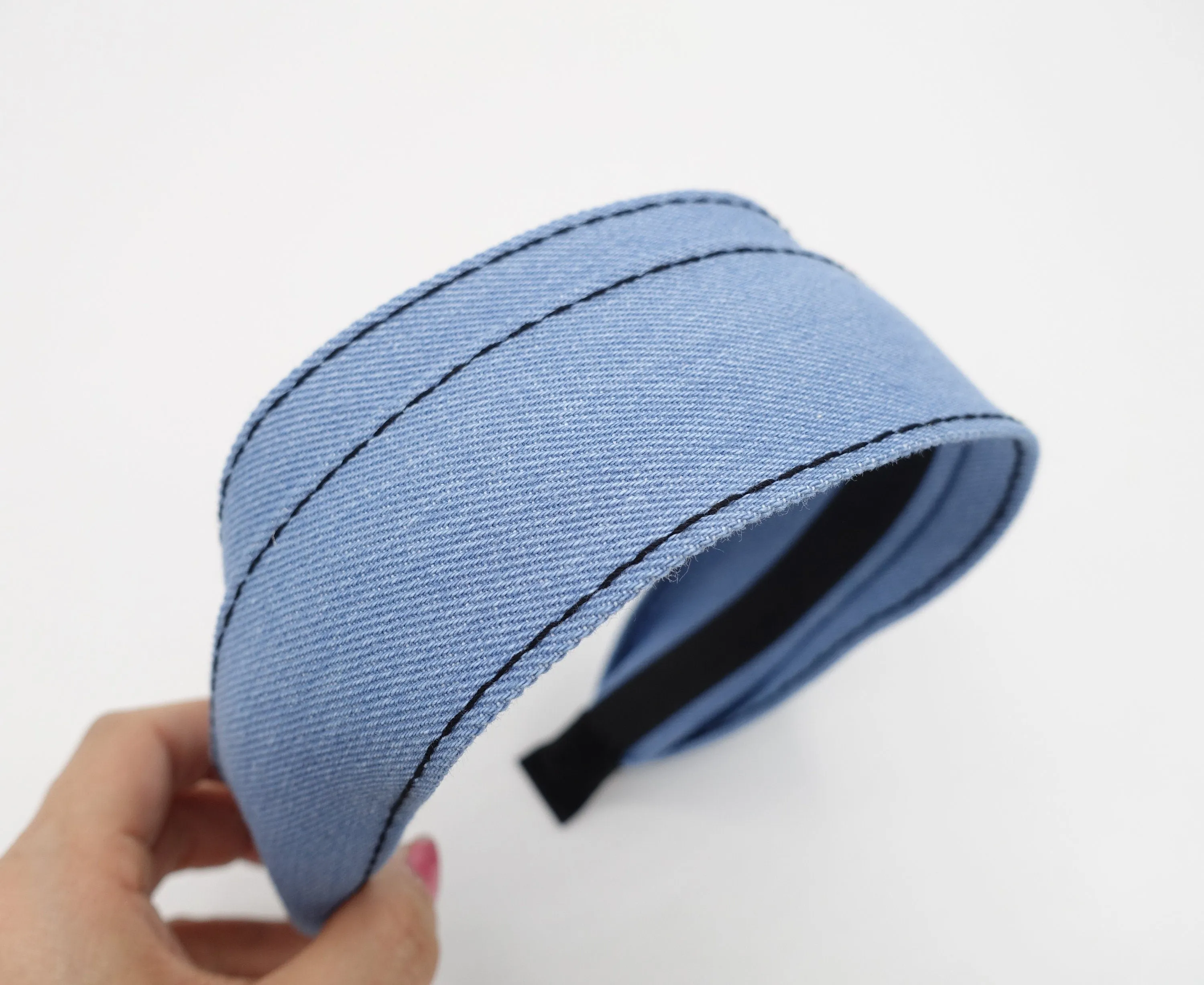 denim flat headband stitch hairband casual hair accessory for women