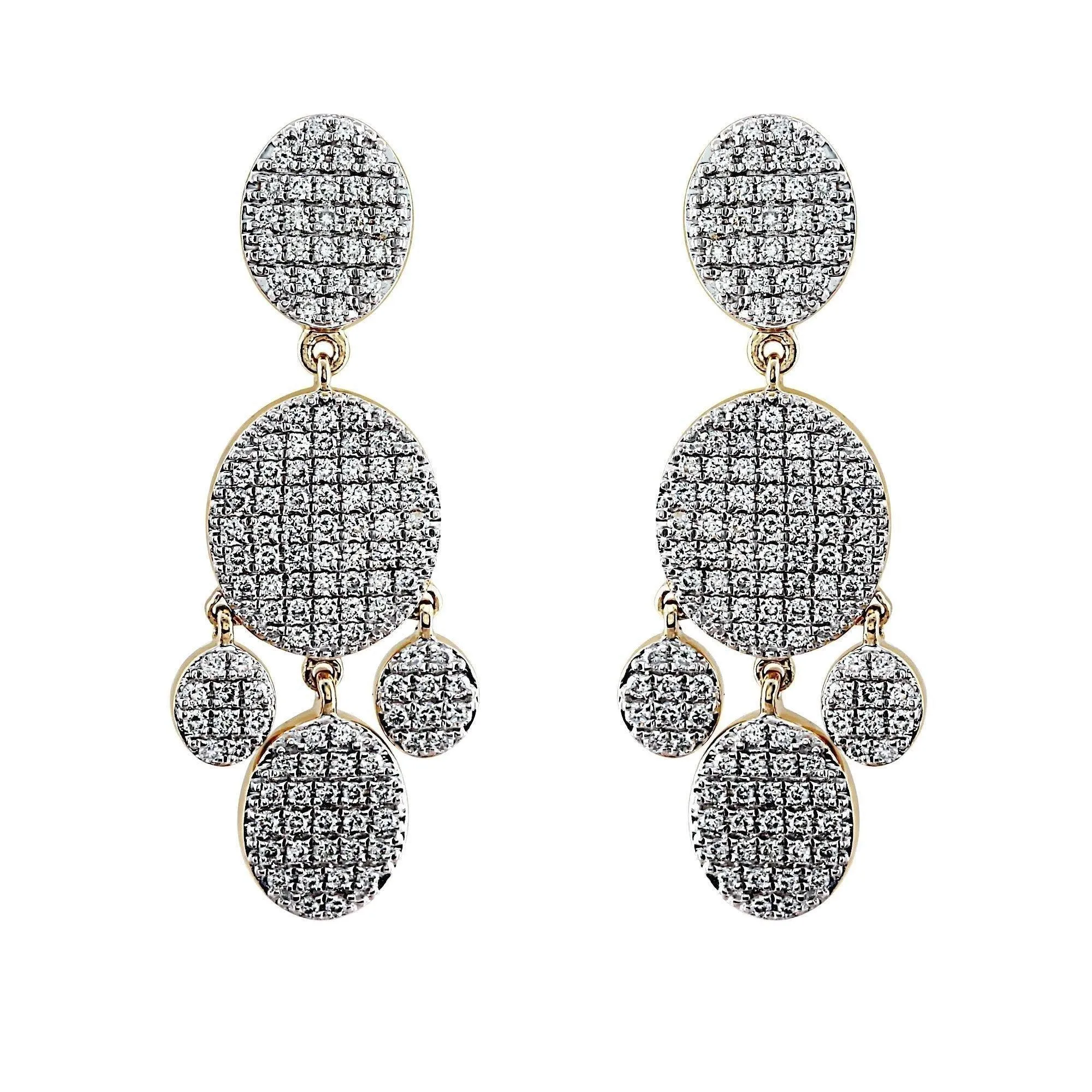 Diamond Chandelier Earrings 1 3/4Ctw