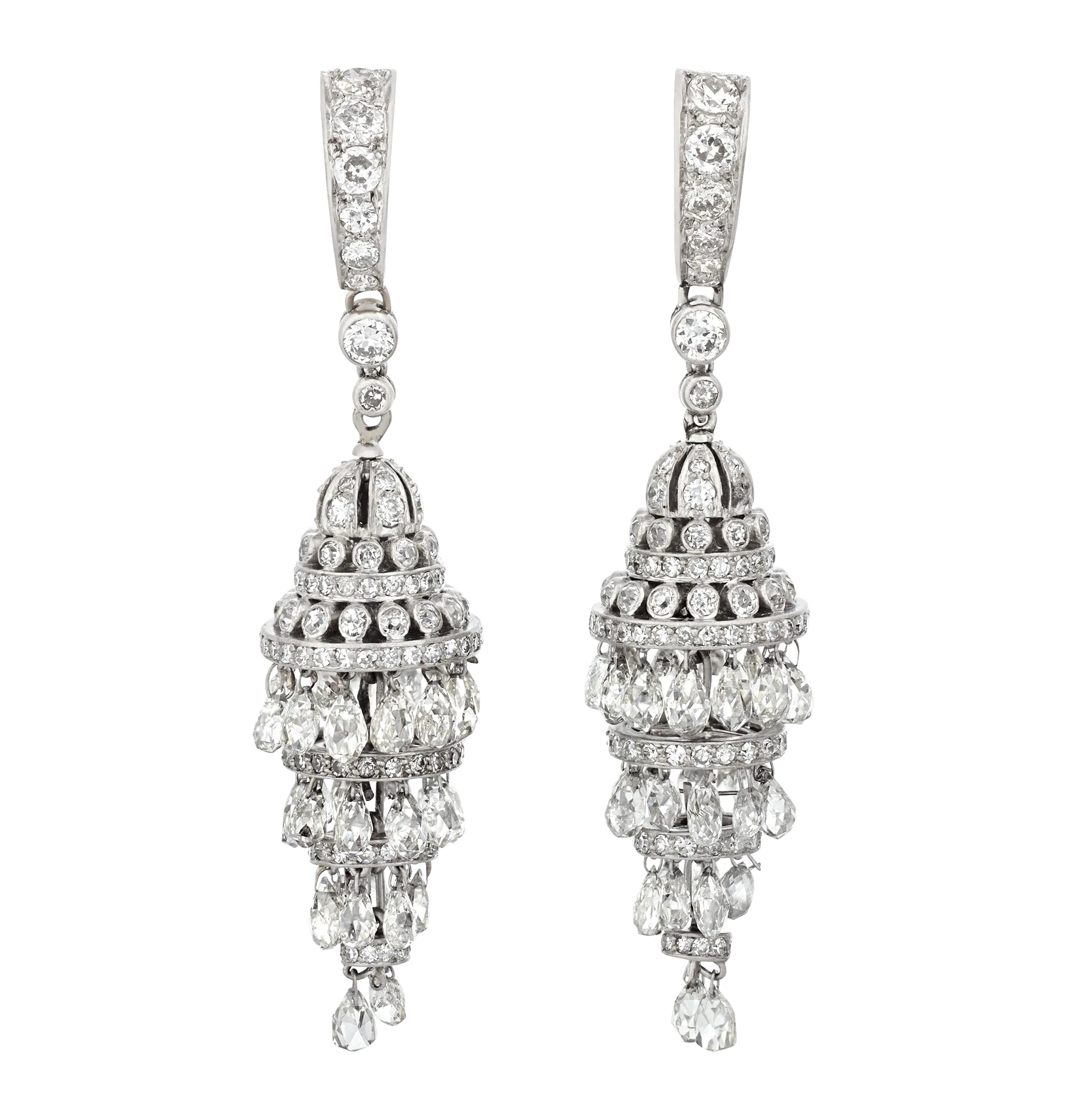 Diamond Chandelier Earrings, 10.00 Carats