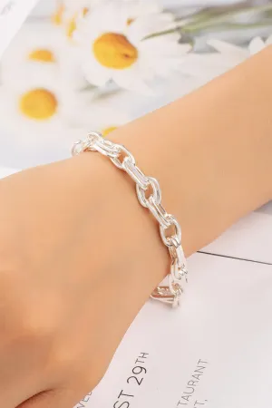 Double Chain Link Bracelet - Silver