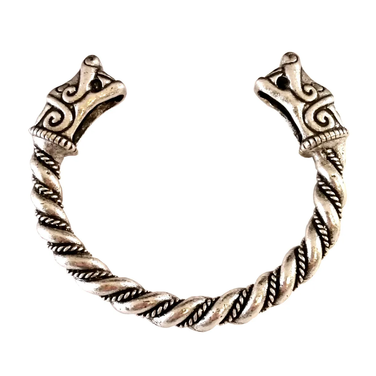 Dragon Torc Bracelet Silver Viking Celtic Mens