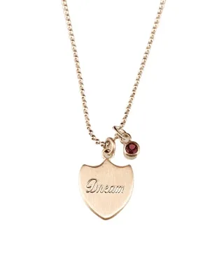 Dream Shield 2 Necklace with Rhodolite Garnet Charm