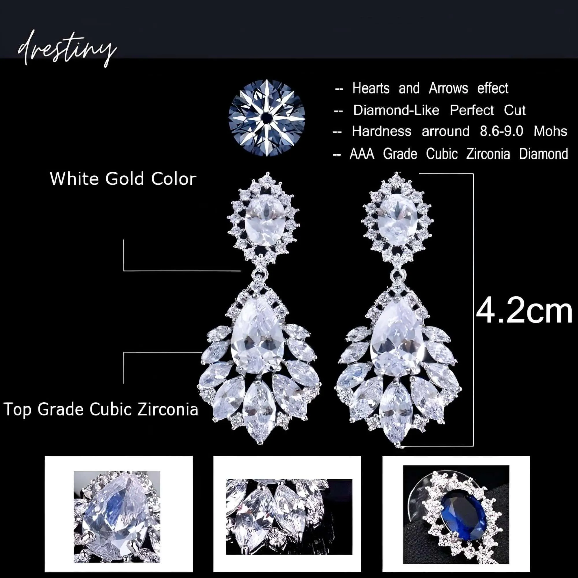 Elegant Chandelier AAA  Drop Earrings