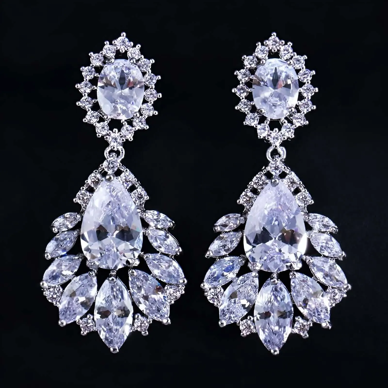 Elegant Chandelier AAA  Drop Earrings